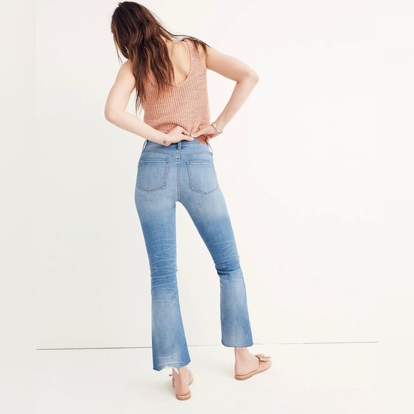 Madewell Cali Demi-Boot Jeans Bronson Wash Button-Front Edition Fly Distressed - Picture 2 of 11